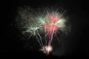 Fireworks with a dark backdrop